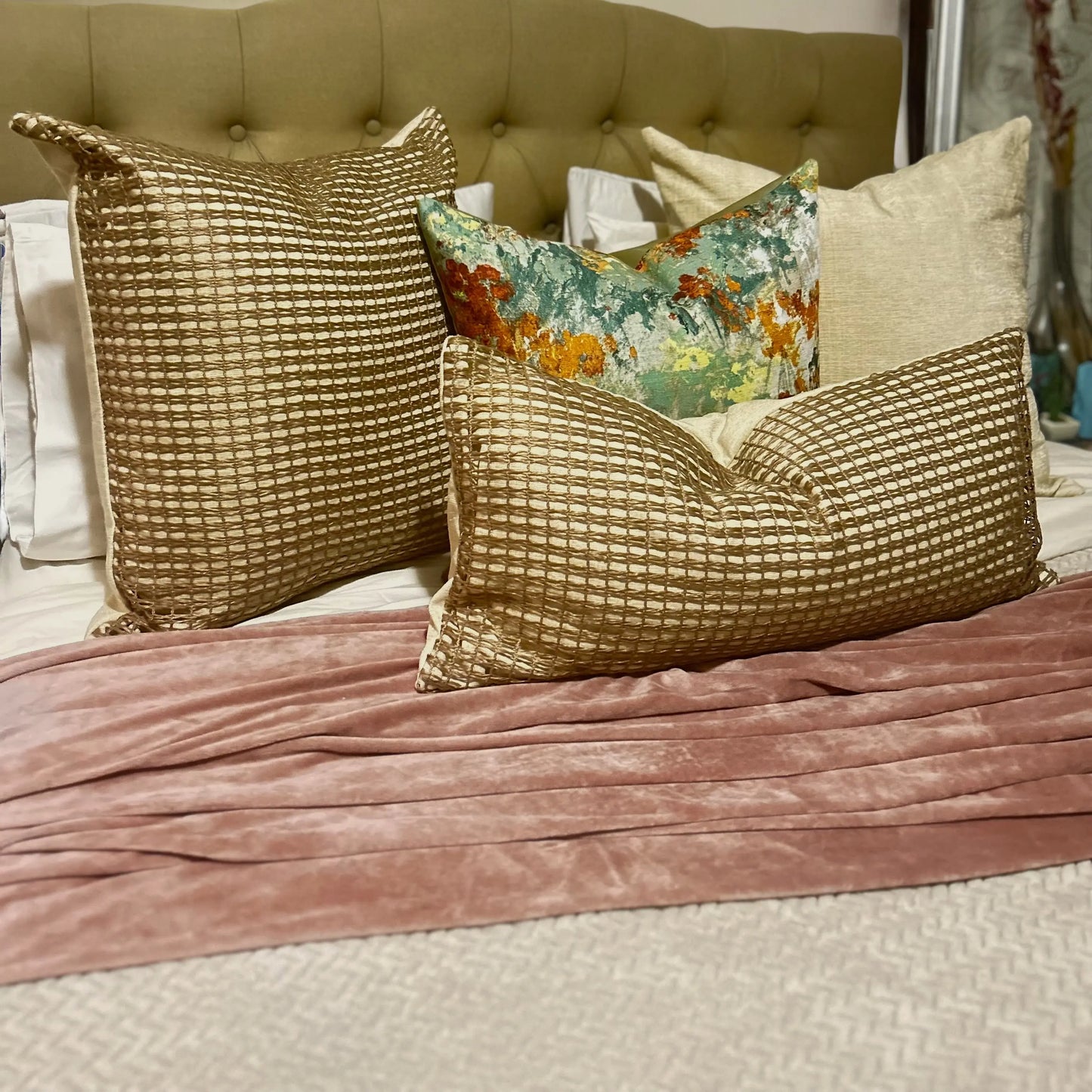 Caramel Jute Pillow Cover AliJ Designs