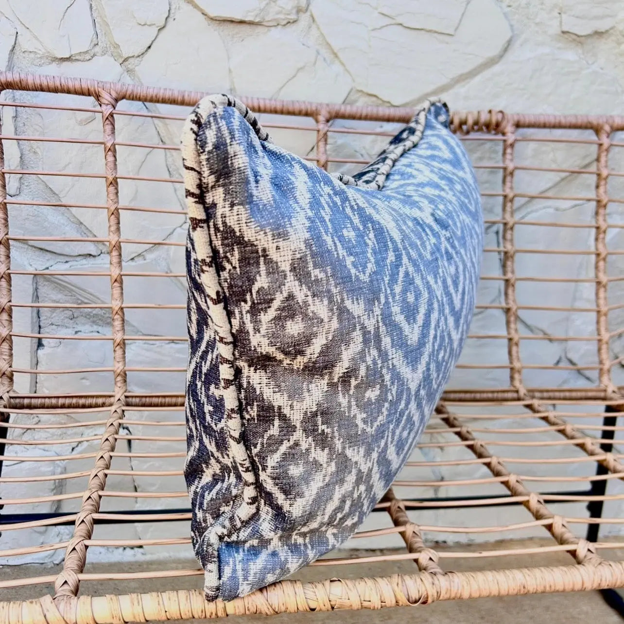 Blue Ikat Lumbar Pillow Cover — 16x24 AliJ Designs