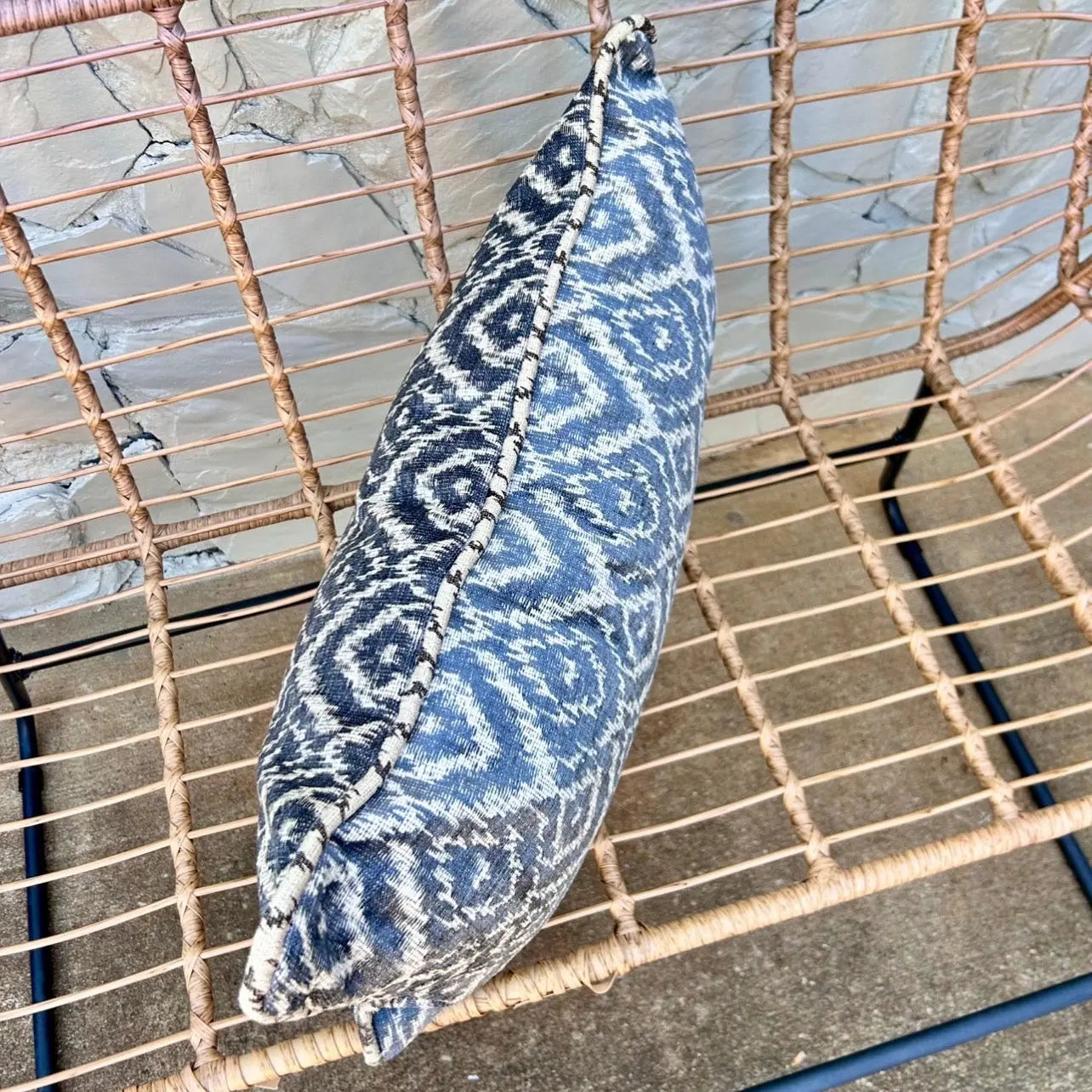 Blue Ikat Lumbar Pillow Cover — 16x24 AliJ Designs