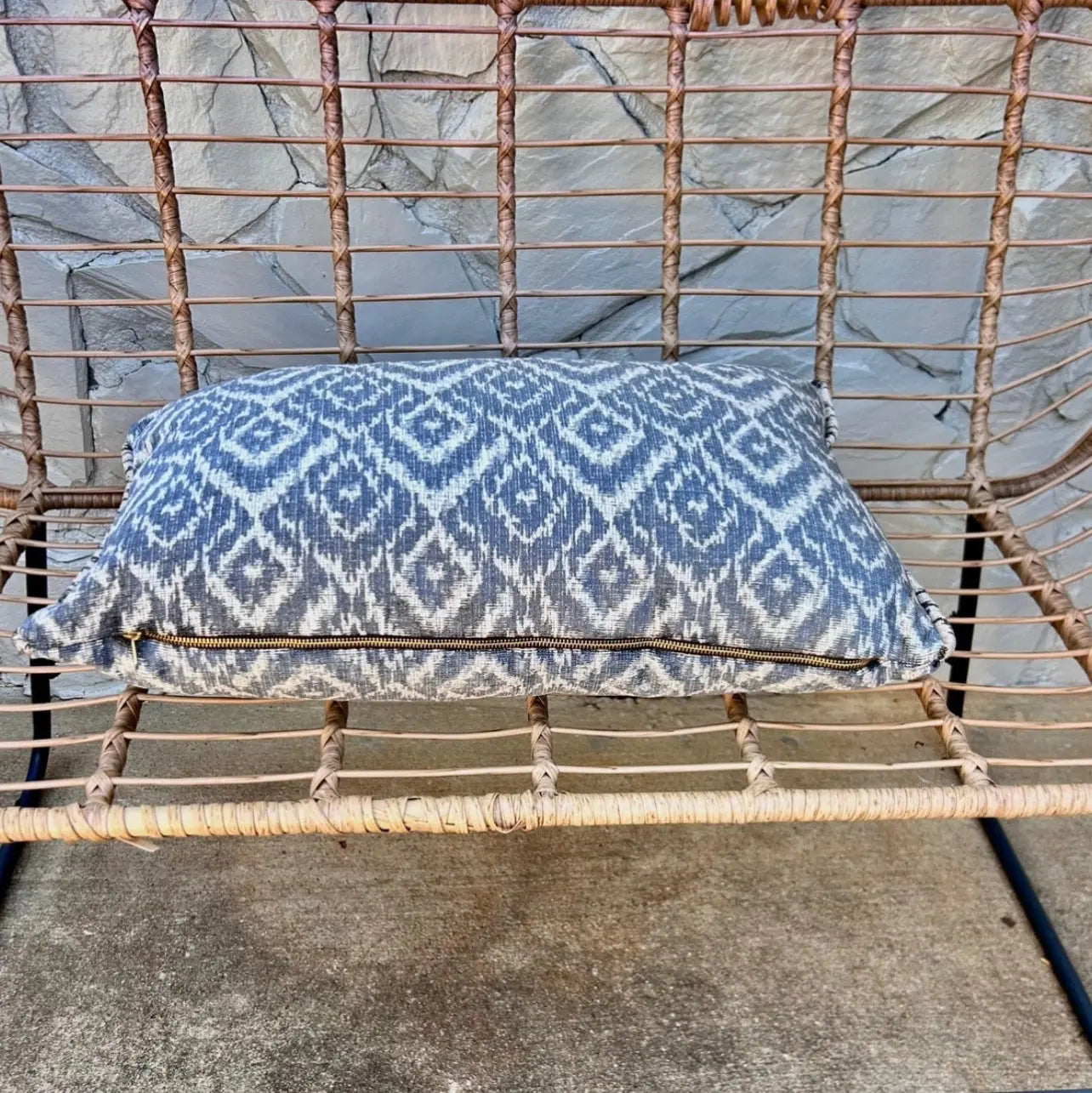 Blue Ikat Lumbar Pillow Cover — 16x24 AliJ Designs