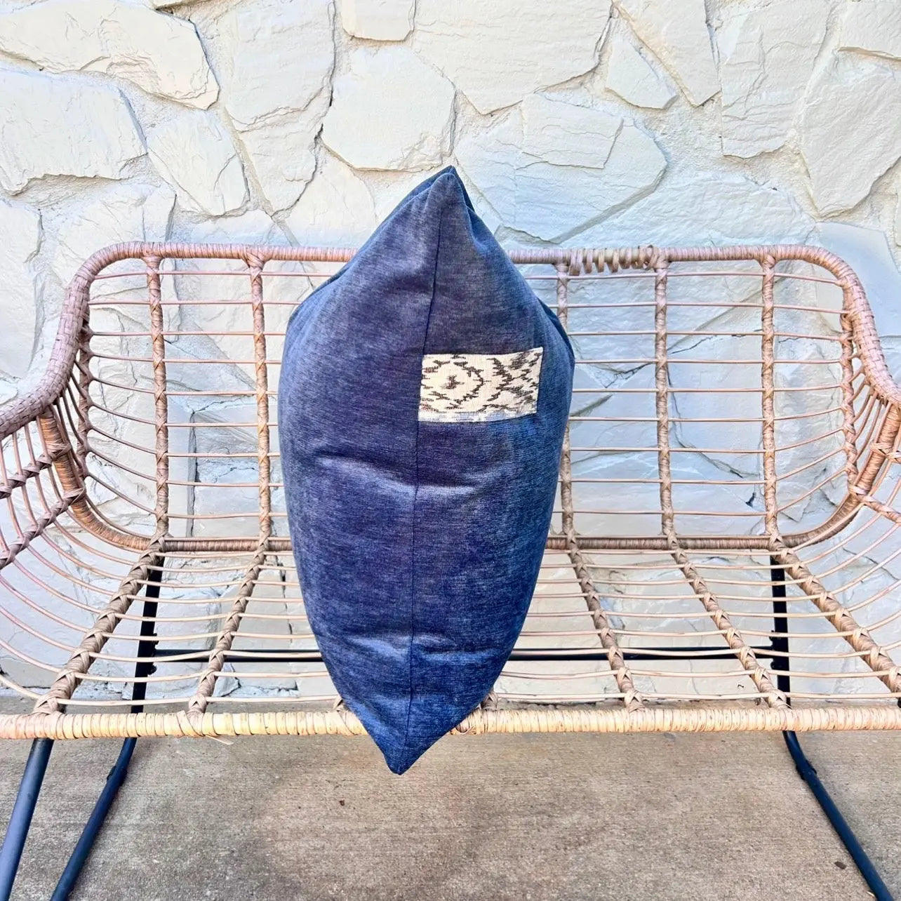 Blue Velvet Tab Pillow Cover — 24x24 AliJ Designs