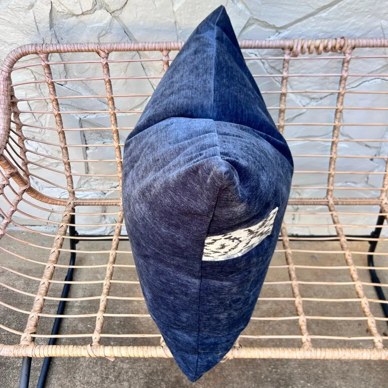 Blue Velvet Tab Pillow Cover — 24x24 AliJ Designs