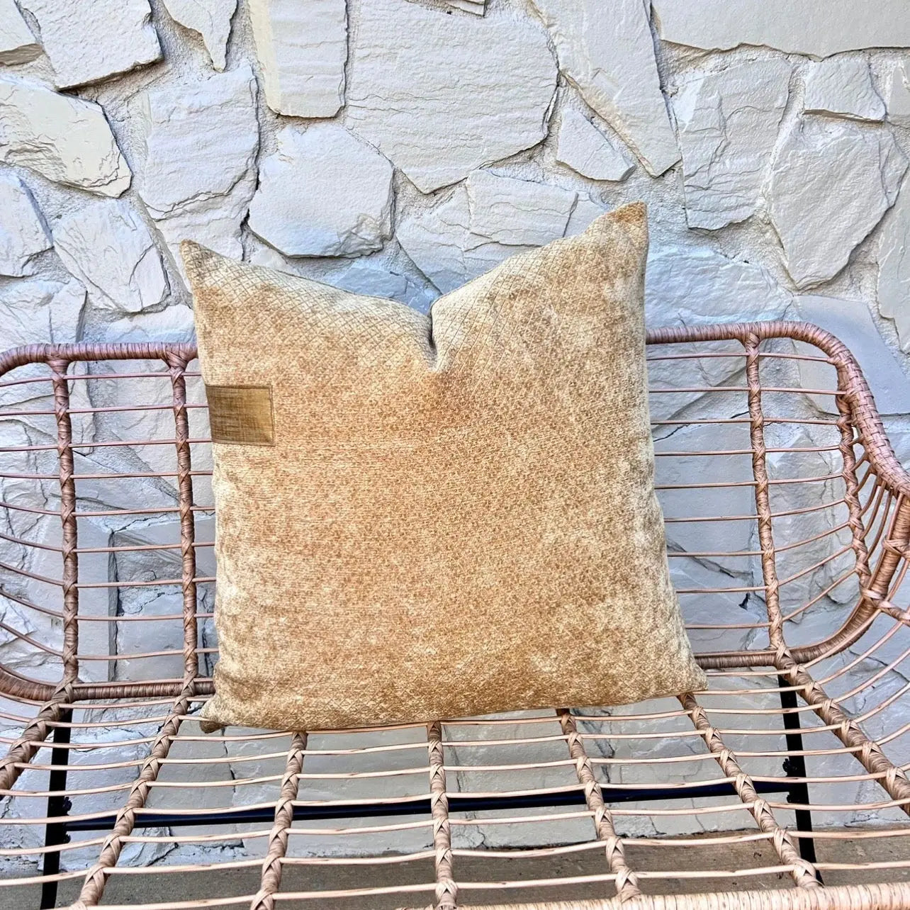 Gold Chenille Tab Pillow Cover — 24x24 AliJ Designs