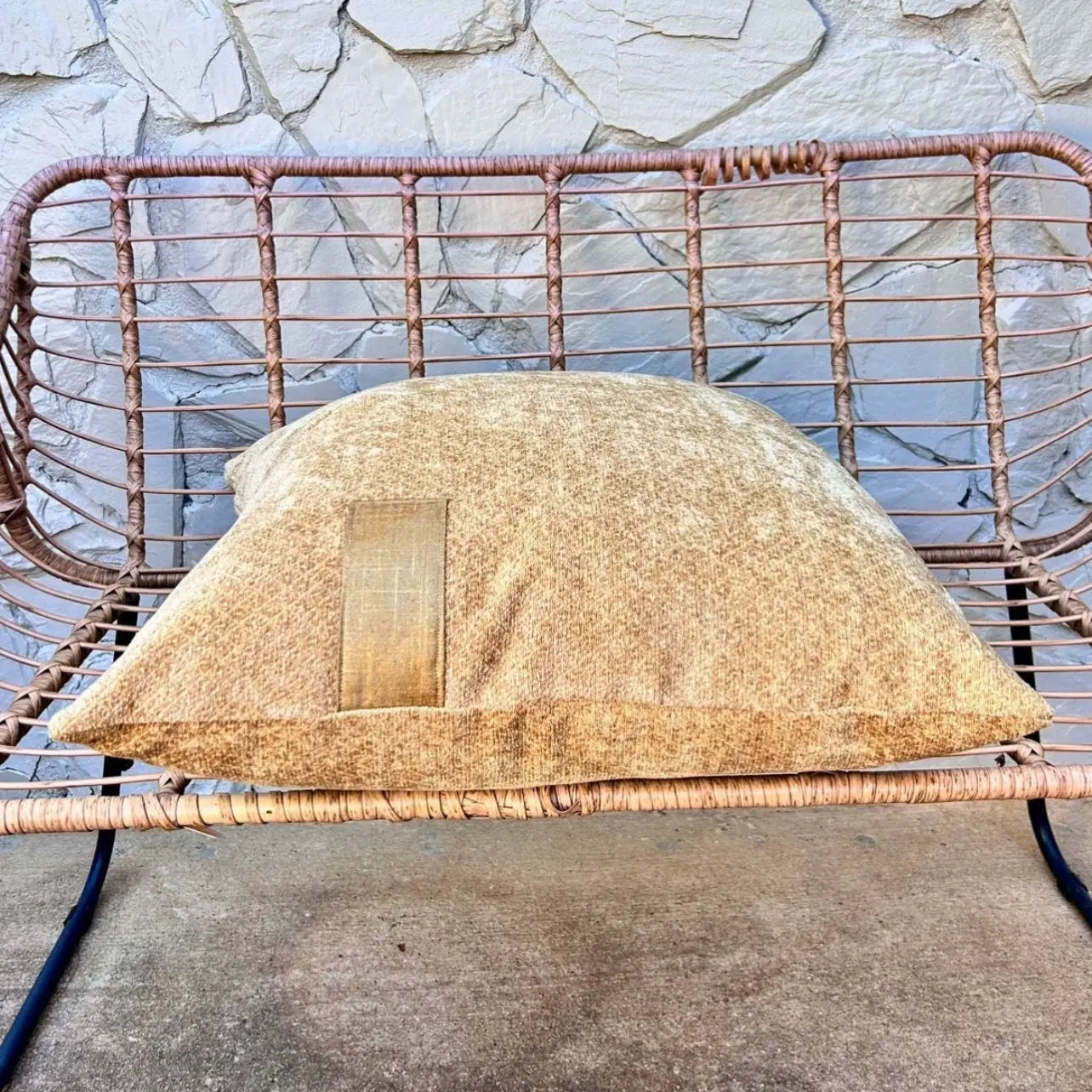 Gold Chenille Tab Pillow Cover — 24x24 AliJ Designs