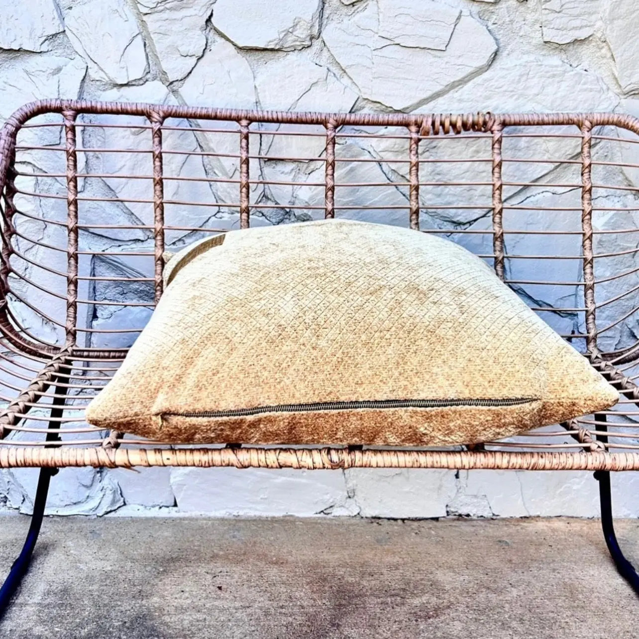 Gold Chenille Tab Pillow Cover — 24x24 AliJ Designs