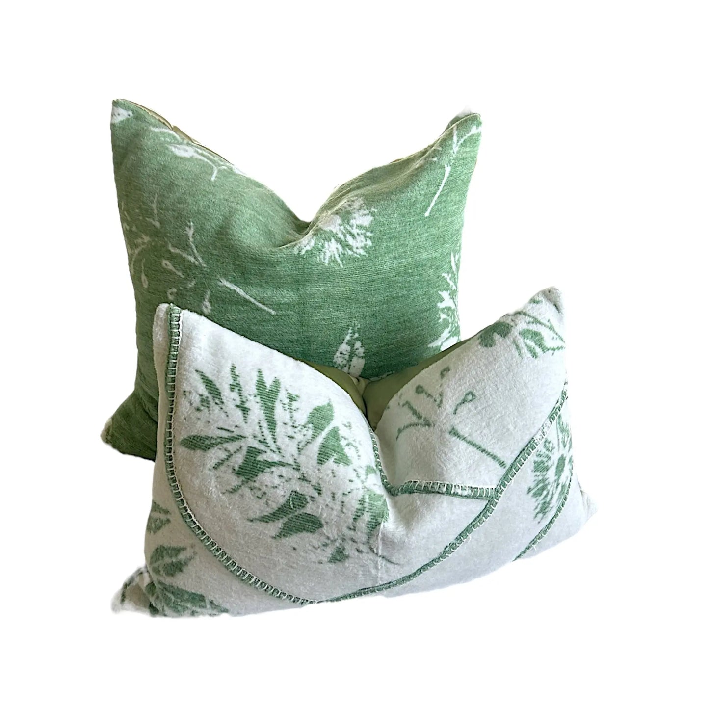 Lily Green Stitch Work Pillow Cover AliJ Designs