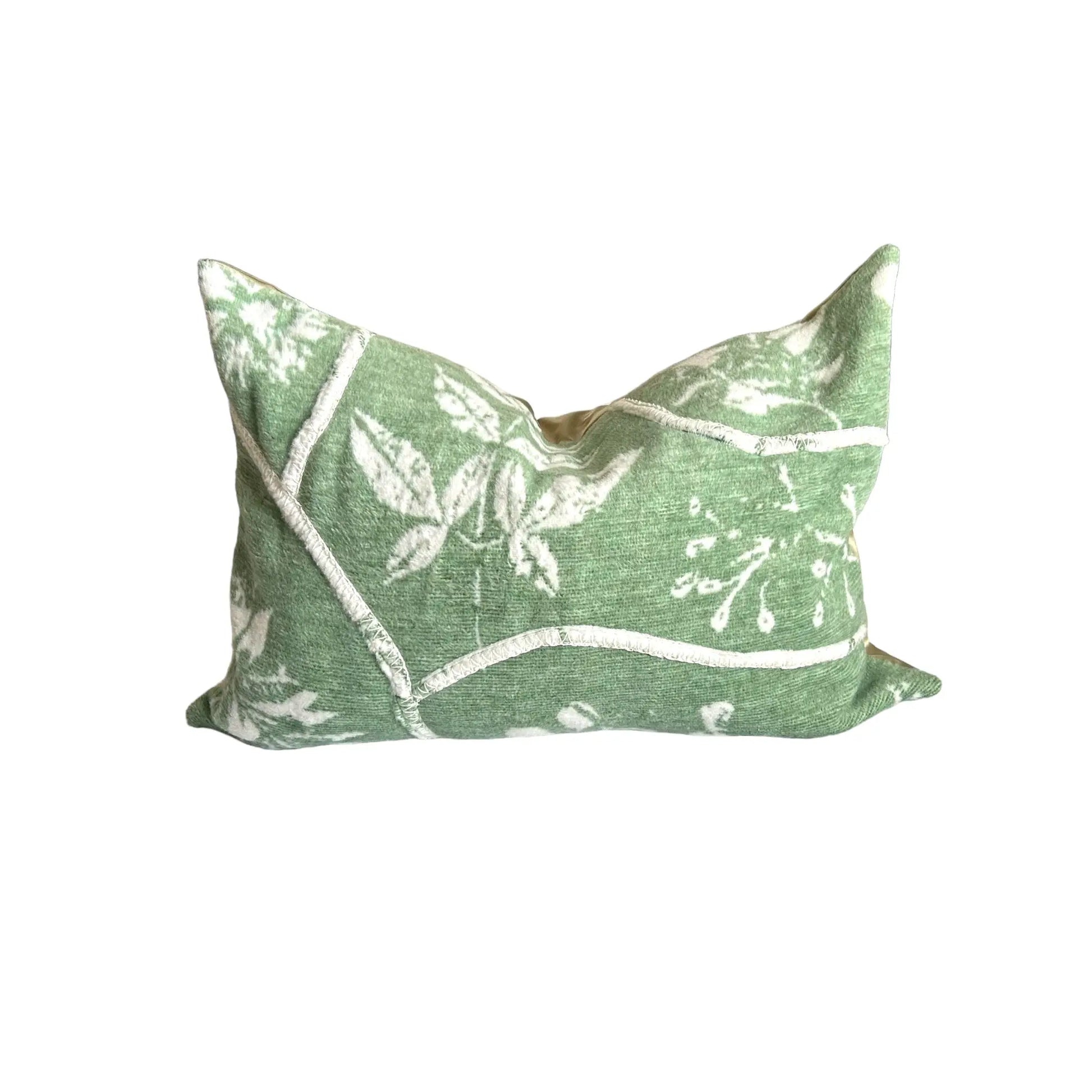 Lily Green Stitch Work Pillow Cover AliJ Designs