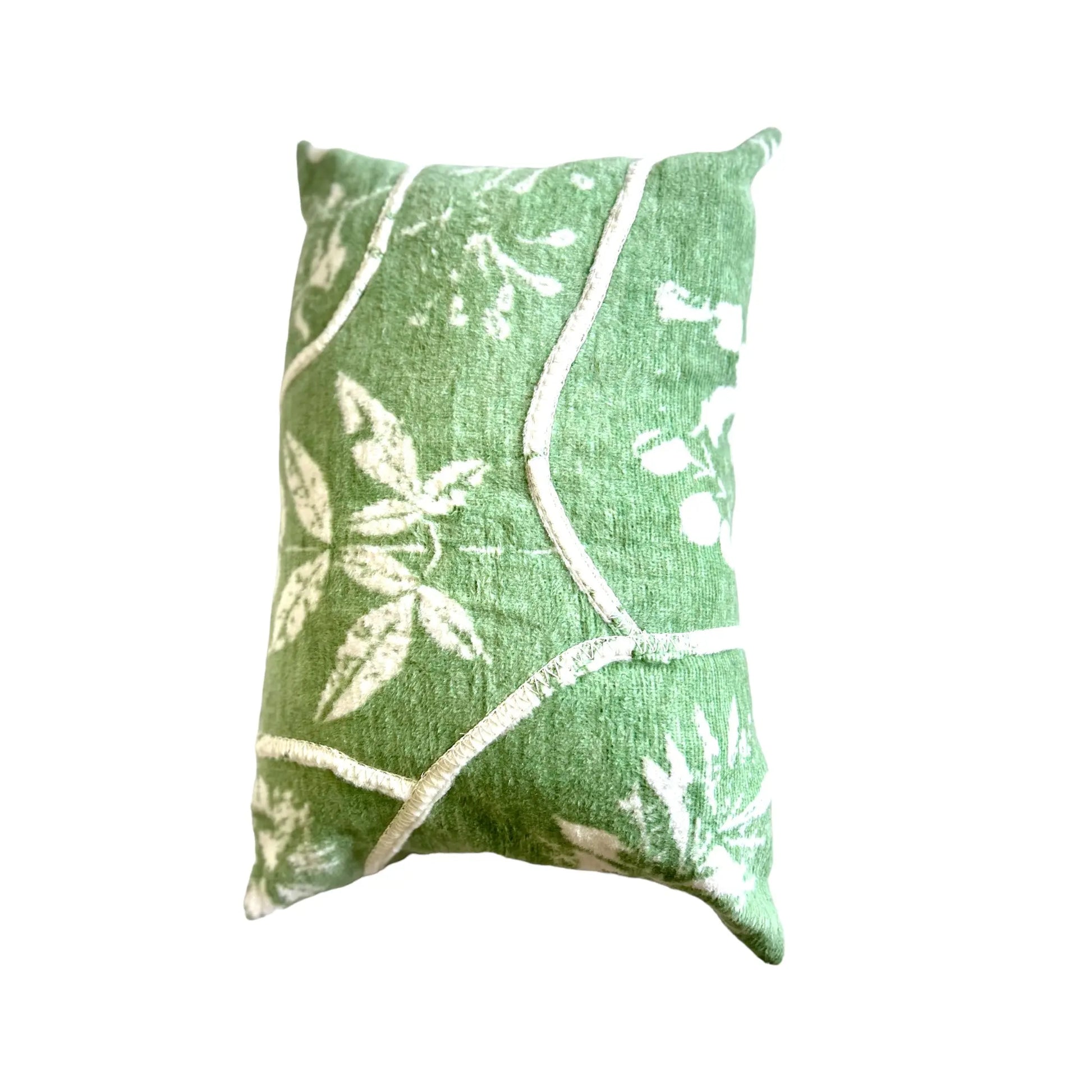 Lily Green Stitch Work Pillow Cover AliJ Designs