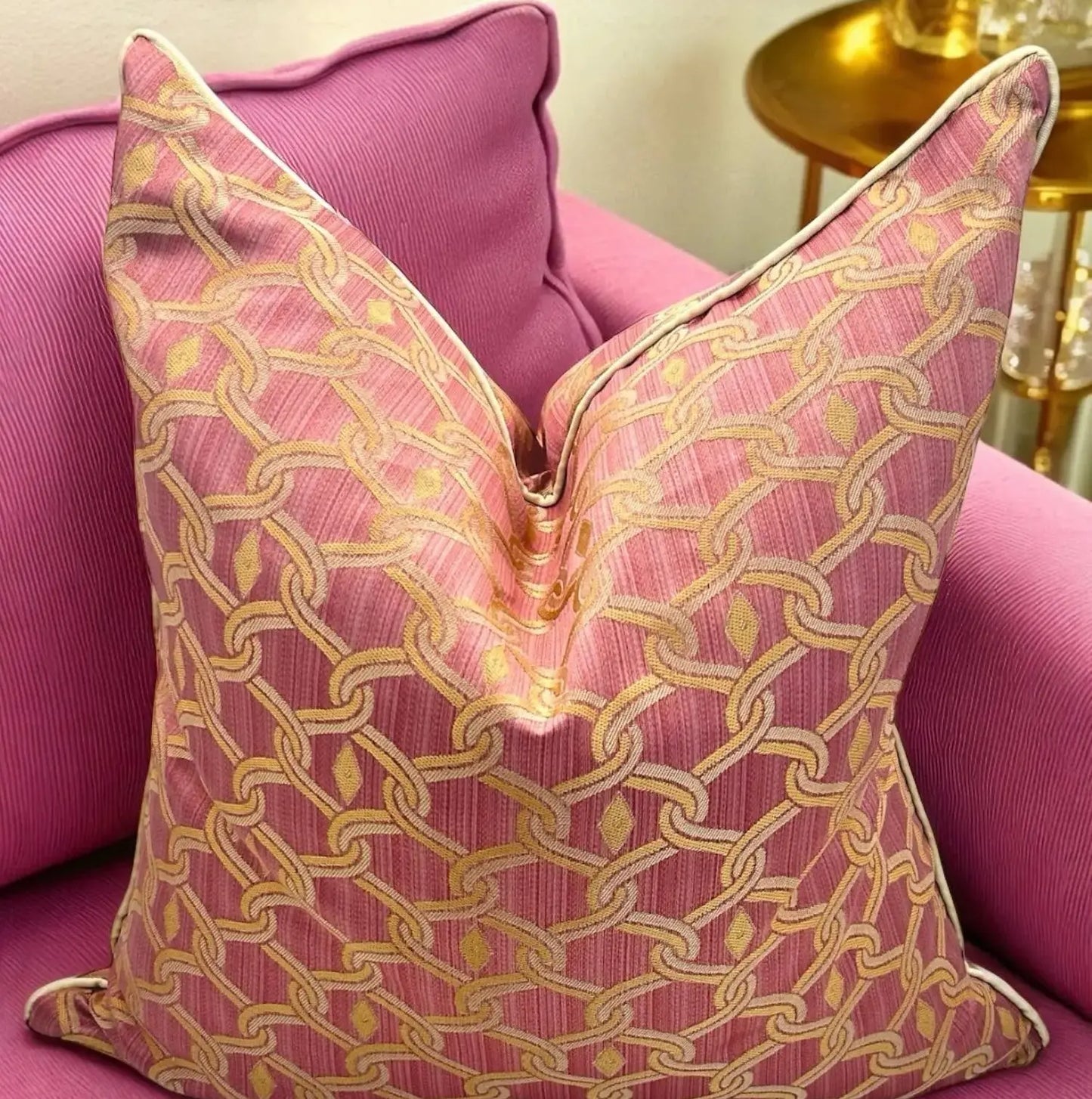 Russ Chain Jacquard Pillow Cover AliJ Designs