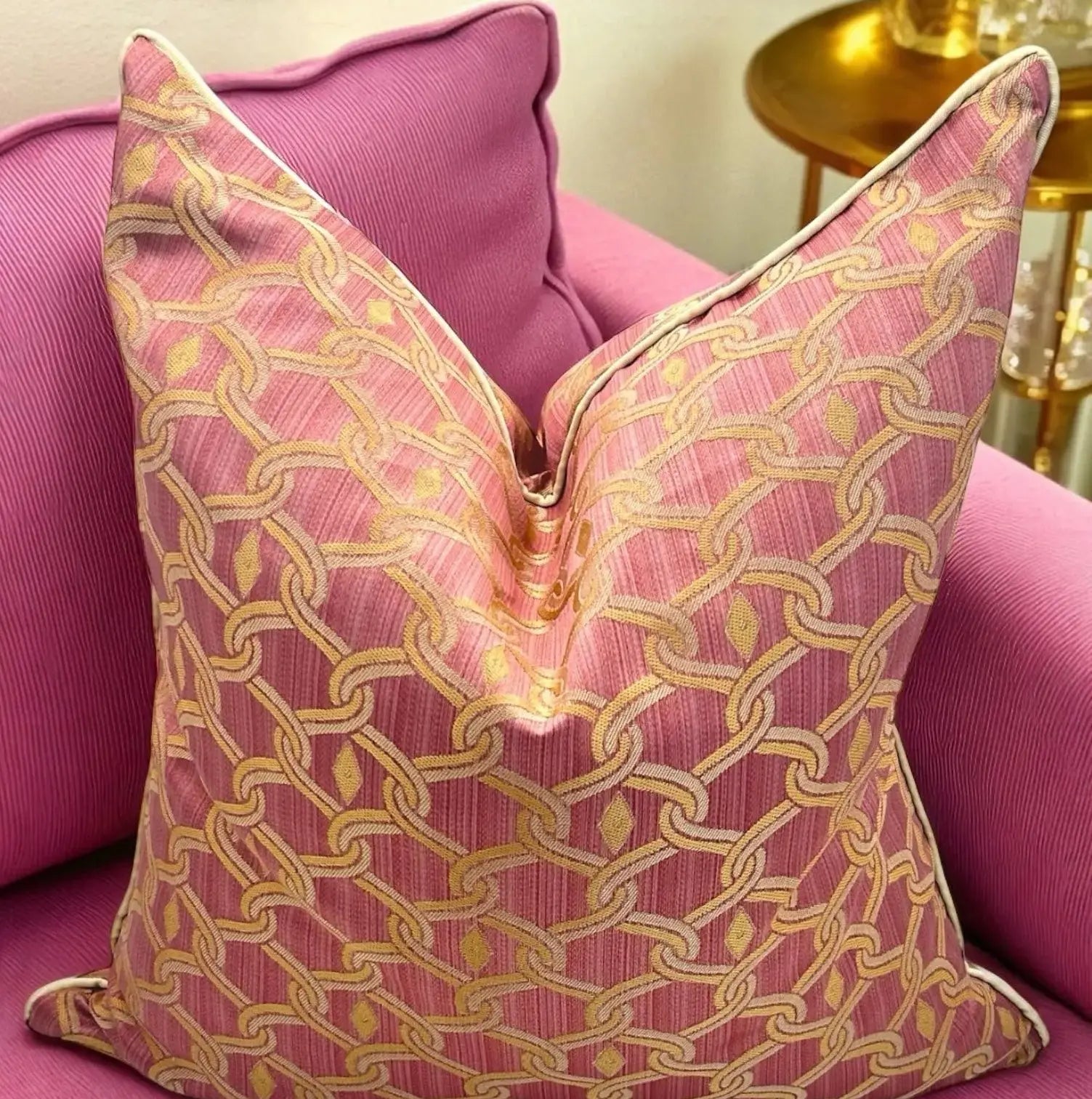 Russ Chain Jacquard Pillow Cover AliJ Designs