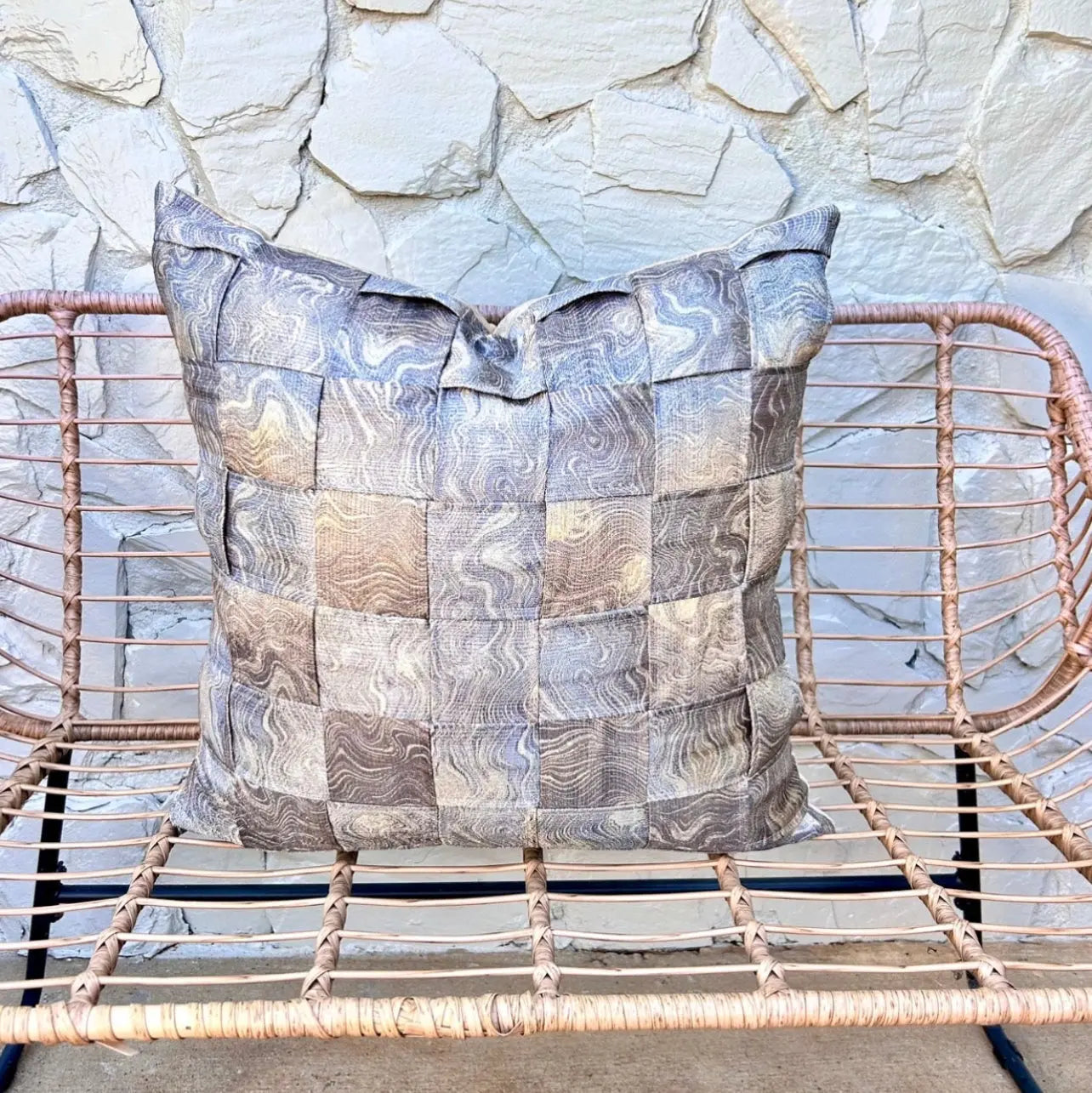 Silver Jacquard Braided Pillow Cover — 22x22 AliJ Designs