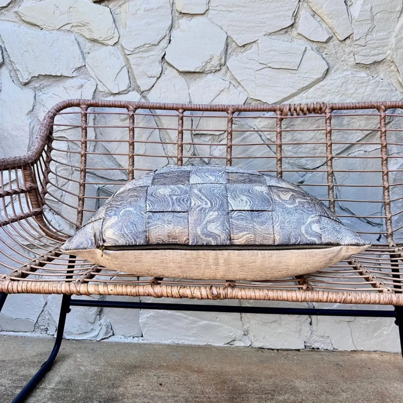 Silver Jacquard Braided Pillow Cover — 22x22 AliJ Designs