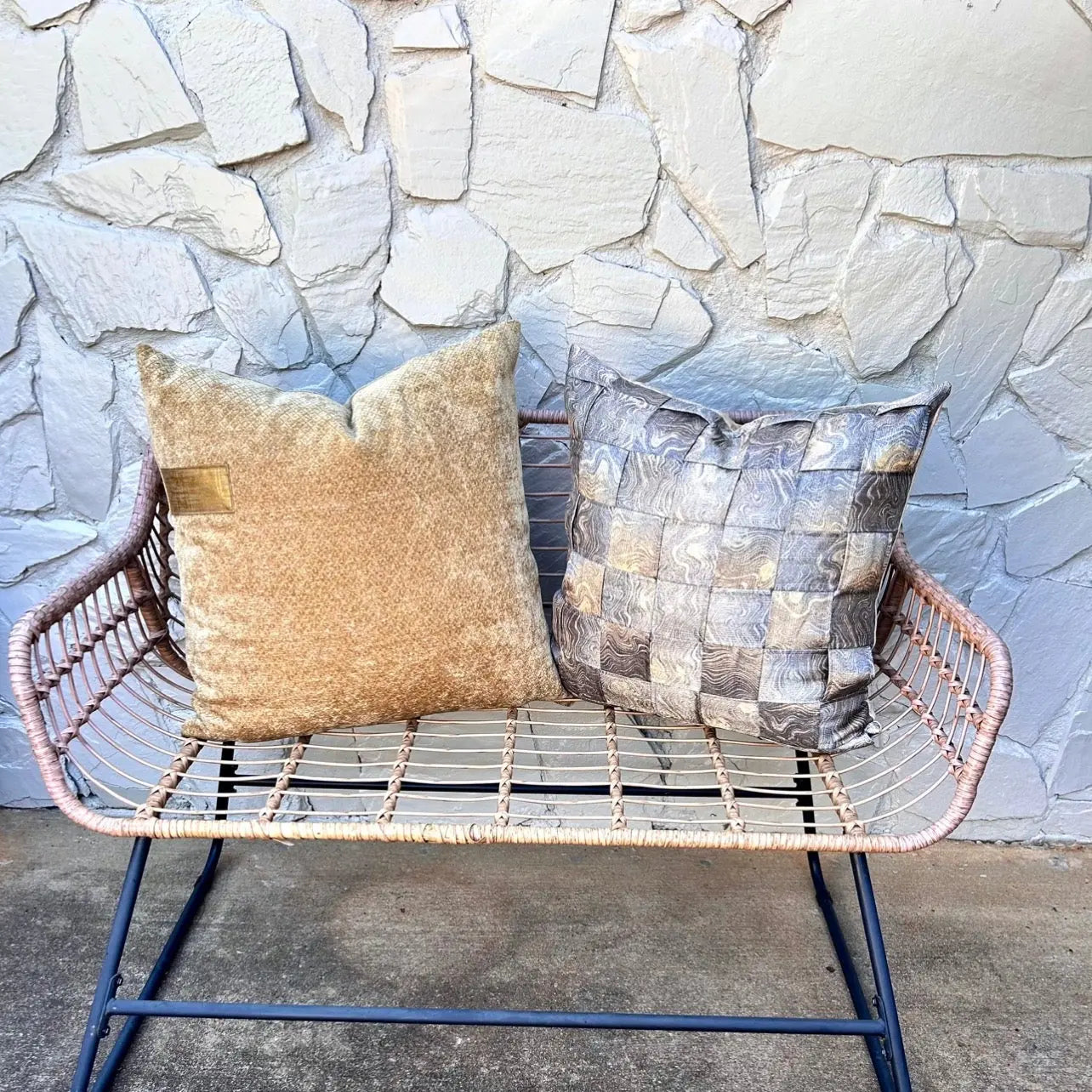 Silver Jacquard Braided Pillow Cover — 22x22 AliJ Designs